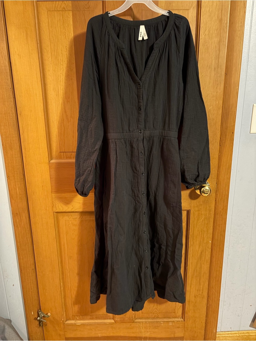PACT Long Sleeve Midi Dress with Pockets